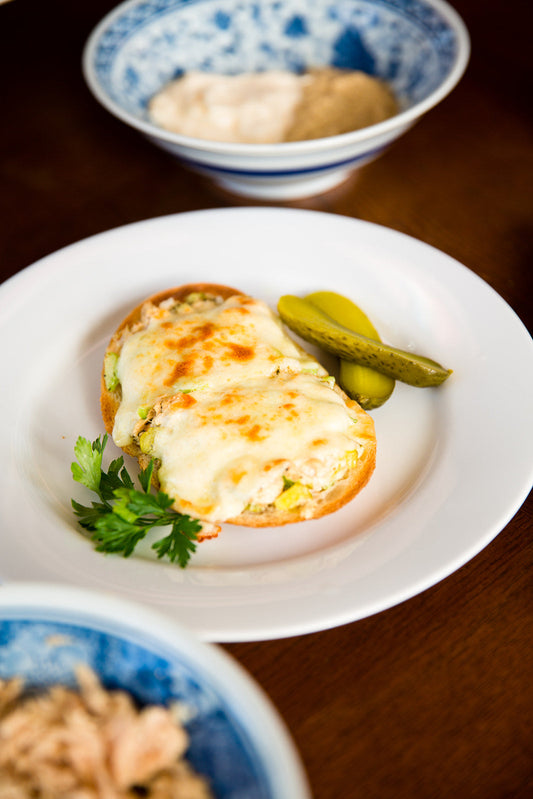 Open-Faced Dill Pickle Tuna Melt