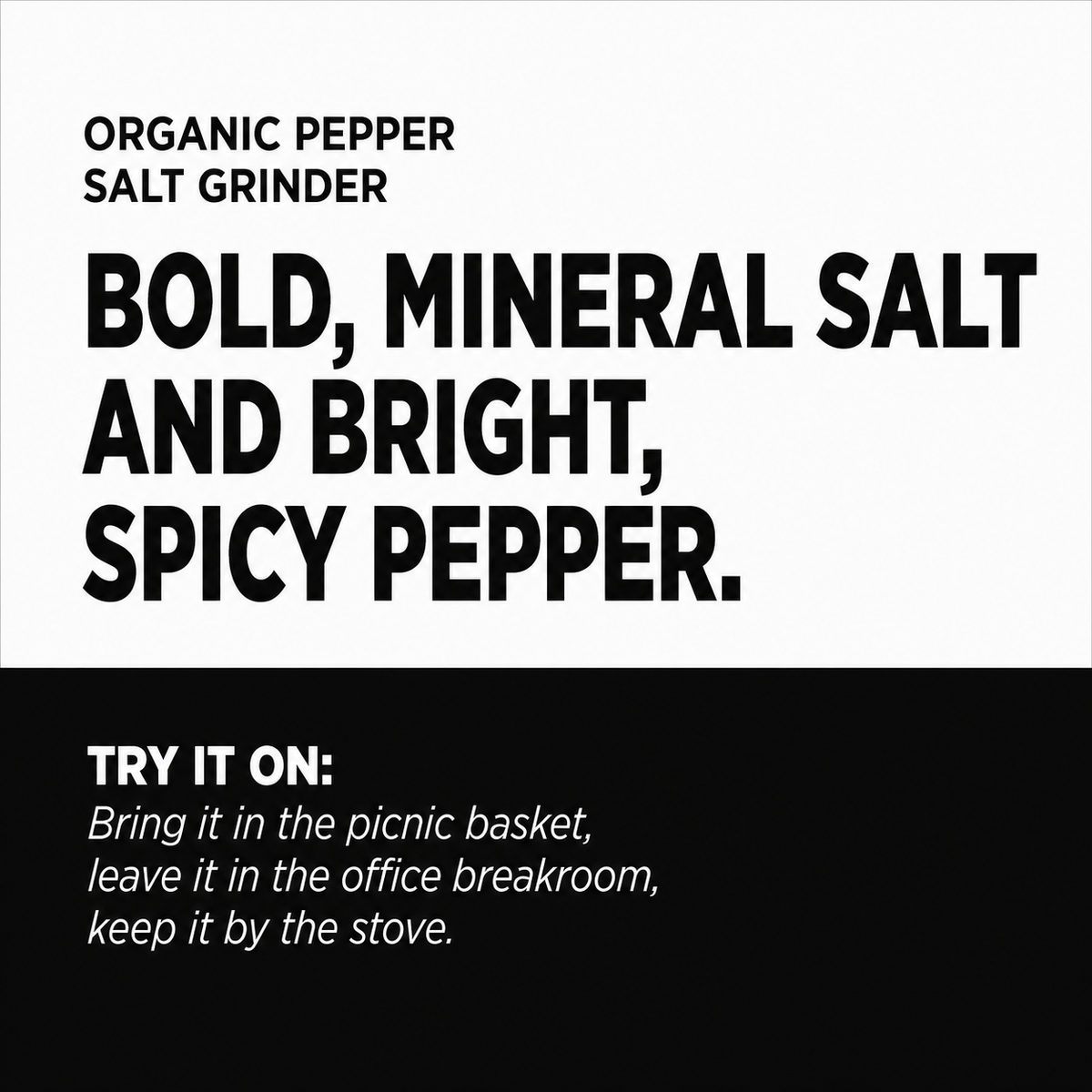 Organic Pepper Salt Grinder